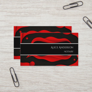 Carte De Visite Élégant luxe rouge noir féminin professionnel