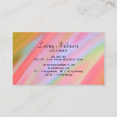 Carte De Visite Elégant luxe tendance rose orange vert abstrait (Dos)