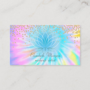 Carte De Visite Élégant Luxueux Diamants Brillants Lotus Tie Dye
