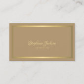 Carte De Visite Elegant luxury beige and gold QR code hairstylist (Devant)
