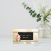 Carte De Visite Elegant Luxury ,Black ,Faux Gold Glittery Stripes (Debout devant)