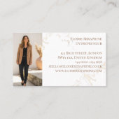 Carte De Visite Elegant Luxury Gold Marble Script Monogram Photos (Dos)