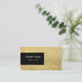 Carte De Visite Elegant Luxury Gold Parties scintillant Bokeh (Debout devant)