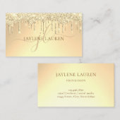 Carte De Visite Elégant Luxury Gold Parties scintillant Drives Mon (Devant / Derrière)