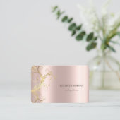 Carte De Visite Elégant Luxury Gold Swirls Rose Gold (Debout devant)