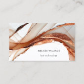 Carte De Visite Elegant Luxury Rose Gold 3D Abstract | QR Code (Devant)