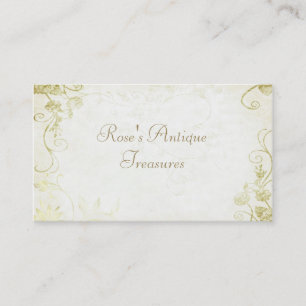Carte De Visite Élégant magasin de fleurs d'or