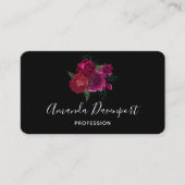 Carte De Visite Elegant Magenta Rose Floral Bouquet (Devant)