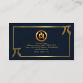 Carte De Visite Élégant Maillon de bordures Gold Pi (Dos)
