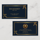 Carte De Visite Élégant Maillon de bordures Gold Pi (Devant / Derrière)