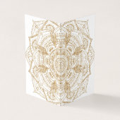 Carte De Visite Elégant Mandala Blanc & Or Dessiné À La Main (Extérieur)