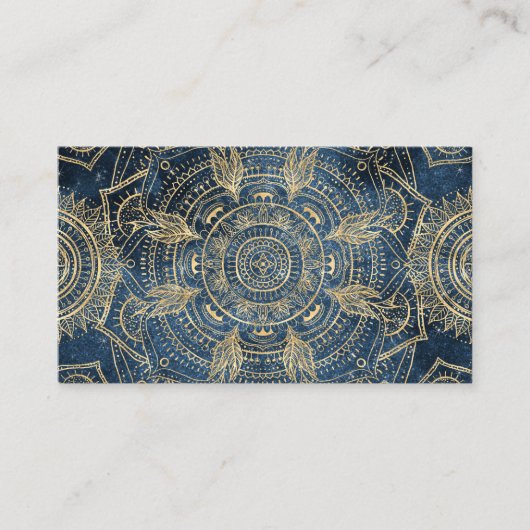 Carte De Visite Elégant Mandala Blue Whimsy Design (Devant)
