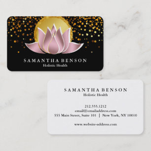 Carte De Visite Élégant Mandala de Lotus Yoga Santé Holistique