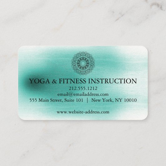 Carte De Visite Élégant Mandala Lotus Flower Logo Yoga Instructeur (Dos)