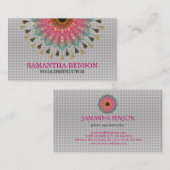 Carte De Visite Élégant Mandala Lotus Logo Yoga Instructeur (Devant / Derrière)