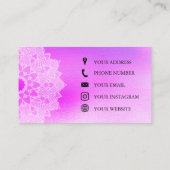 Carte De Visite Élégant Mandala Lotus Logo Yoga Instructeur (Dos)