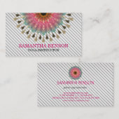 Carte De Visite Élégant Mandala Lotus Logo Yoga Instructeur (Devant / Derrière)