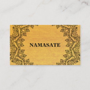 Carte De Visite Élégant Mandala Namaste Gold Yoga Logo Art