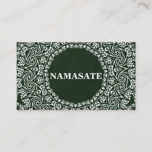 Carte De Visite Élégant Mandala Namaste Yoga Logo Art (Devant)