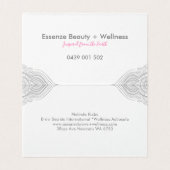 Carte De Visite Élégant Mandala Ornate Gris Argent (Intérieur déplié)