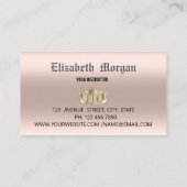 Carte De Visite Elégant mandala rose or (Dos)