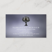 Carte De Visite Élégant Mandala Yoga Pose Arbre Logo Art (Dos)