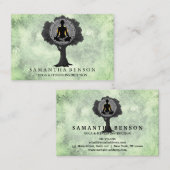 Carte De Visite Élégant Mandala Yoga Pose Arbre Logo Art (Devant / Derrière)