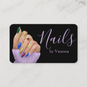 Carte De Visite Elegant Manicurist Nail Technician Luxury Salon (Devant)
