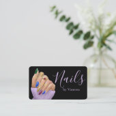 Carte De Visite Elegant Manicurist Nail Technician Luxury Salon (Debout devant)