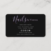 Carte De Visite Elegant Manicurist Nail Technician Luxury Salon (Dos)