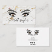 Carte De Visite Elégant maquillage artiste beauté Lash Extension o (Devant / Derrière)
