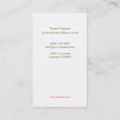 Carte De Visite Élégant maquillage Artiste Rose Gold Lipsticks (Dos)