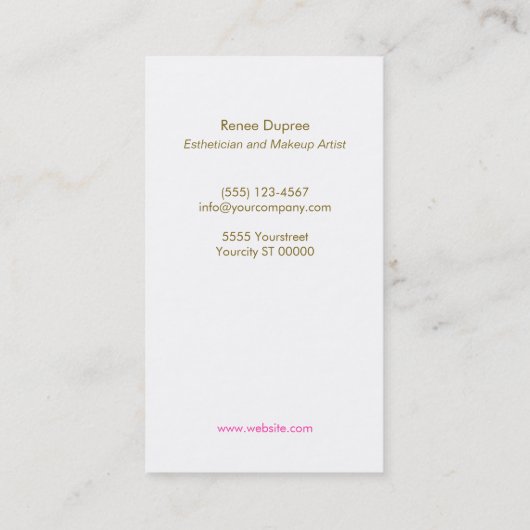 Carte De Visite Élégant maquillage Artiste Rose Gold Lipsticks (Dos)