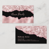 Carte De Visite Élégant maquillage d'agate Artiste Rose Parties sc (Devant / Derrière)
