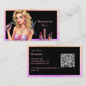 Carte De Visite Élégant maquillage de cheveux blonde (Devant / Derrière)