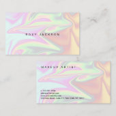 Carte De Visite Élégant maquillage holographique élégant et modern (Devant / Derrière)