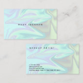 Carte De Visite Élégant maquillage holographique élégant et modern (Devant / Derrière)