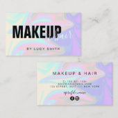 Carte De Visite Élégant maquillage holographique élégant et modern (Devant / Derrière)