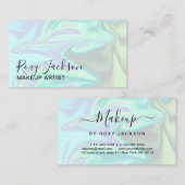 Carte De Visite Élégant maquillage holographique élégant et modern (Devant / Derrière)