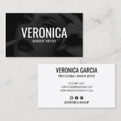 Carte De Visite Elégant maquillage noir et blanc photo en gras (Devant / Derrière)