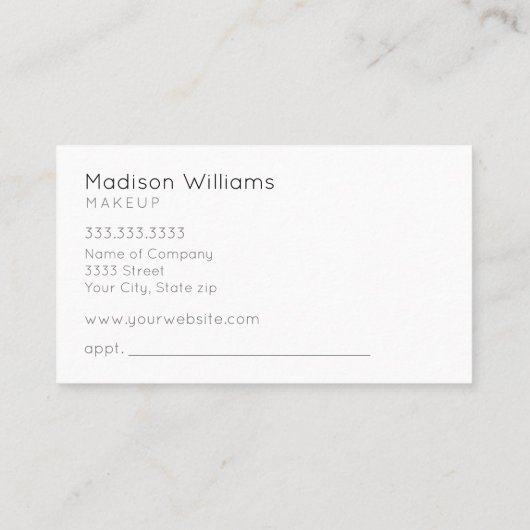 Carte De Visite Élégant maquillage Parties scintillant noir et or (Dos)