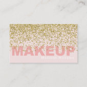 Carte De Visite Élégant maquillage Parties scintillant rose et or (Devant)