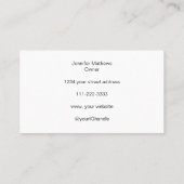 Carte De Visite Élégant maquillage photo minimal en noir (Dos)