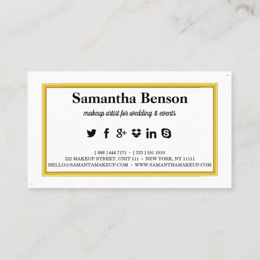 Carte De Visite Elégant maquilleur Faux Parties scintillant Chic L (Dos)