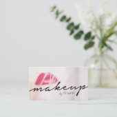 Carte De Visite Elégant maquilleur Hot Rose Lips Salon de beauté (Debout devant)
