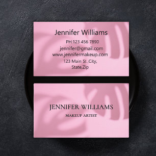 Carte De Visite élégant maquilleur moderne feuille de palme rose