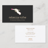 Carte De Visite Élégant maquilleur noir rose (Devant / Derrière)