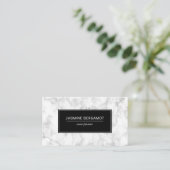 Carte De Visite Elegant Marble Black and White Event Planner (Debout devant)