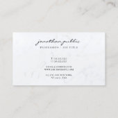 Carte De Visite Elegant Marble Simple Template Script Profile (Dos)