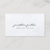Carte De Visite Elegant Marble Simple Template Script Profile (Devant)